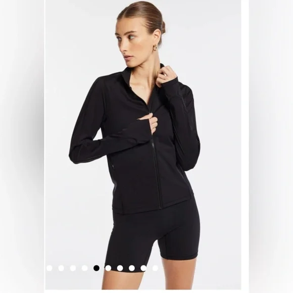 NWT $170 Bandier Encore Full Zip Jacket in Black Size Small